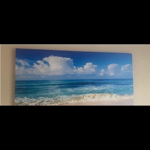 Canvas Print featuring Beach & Ocean scene, with waves breaking on Sand Shore. - Picture 6 of 6